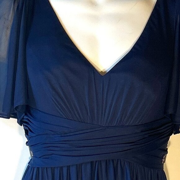 David's Bridal Navy Blue Maternity Wedding Dress - Picture 4 of 10